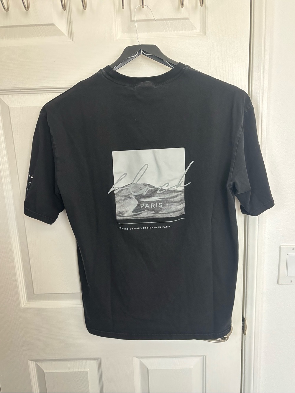 Men's Black Short Sleeve Graphic Tee - Paris Print